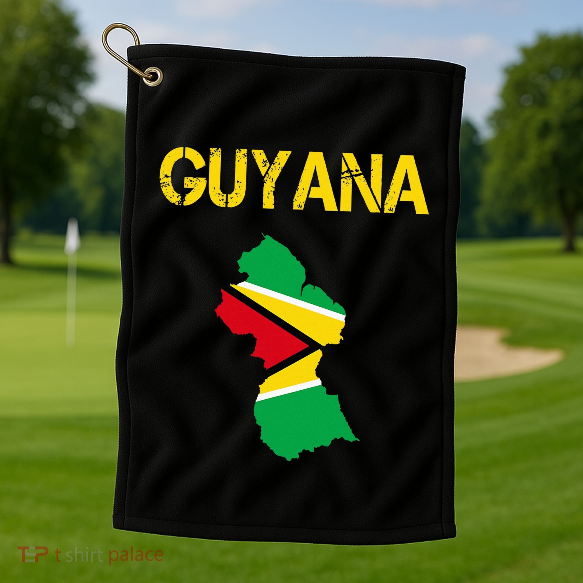 Guyana Map Flag Of Guyana Golf Towel