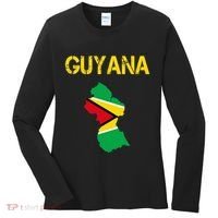 Guyana Map Flag Of Guyana Women's Long Sleeve Shirt thumb 0