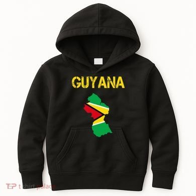Guyana Map Flag Of Guyana Kids Hoodie