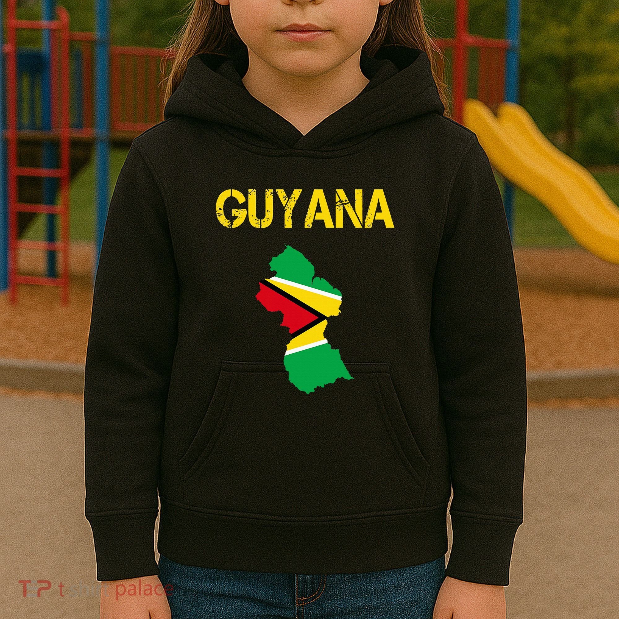 Guyana Map Flag Of Guyana Kids Hoodie