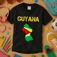 Guyana Map Flag Of Guyana Kids T-Shirt thumb 3