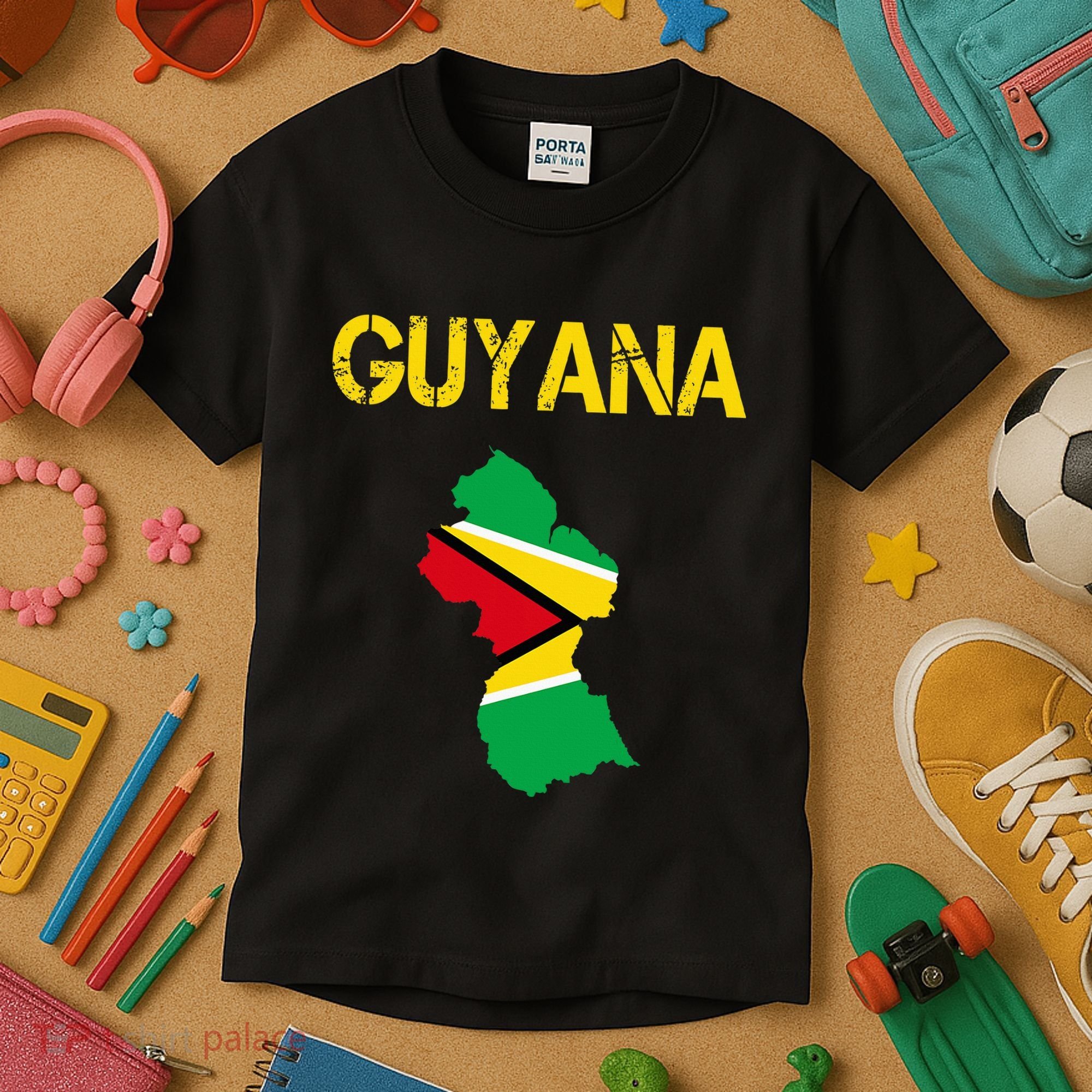 Guyana Map Flag Of Guyana Kids T-Shirt