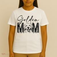 Golden Mom Golden Retriever Lover Dog Mama Funny Retro T-Shirt thumb 4