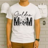 Golden Mom Golden Retriever Lover Dog Mama Funny Retro T-Shirt thumb 6