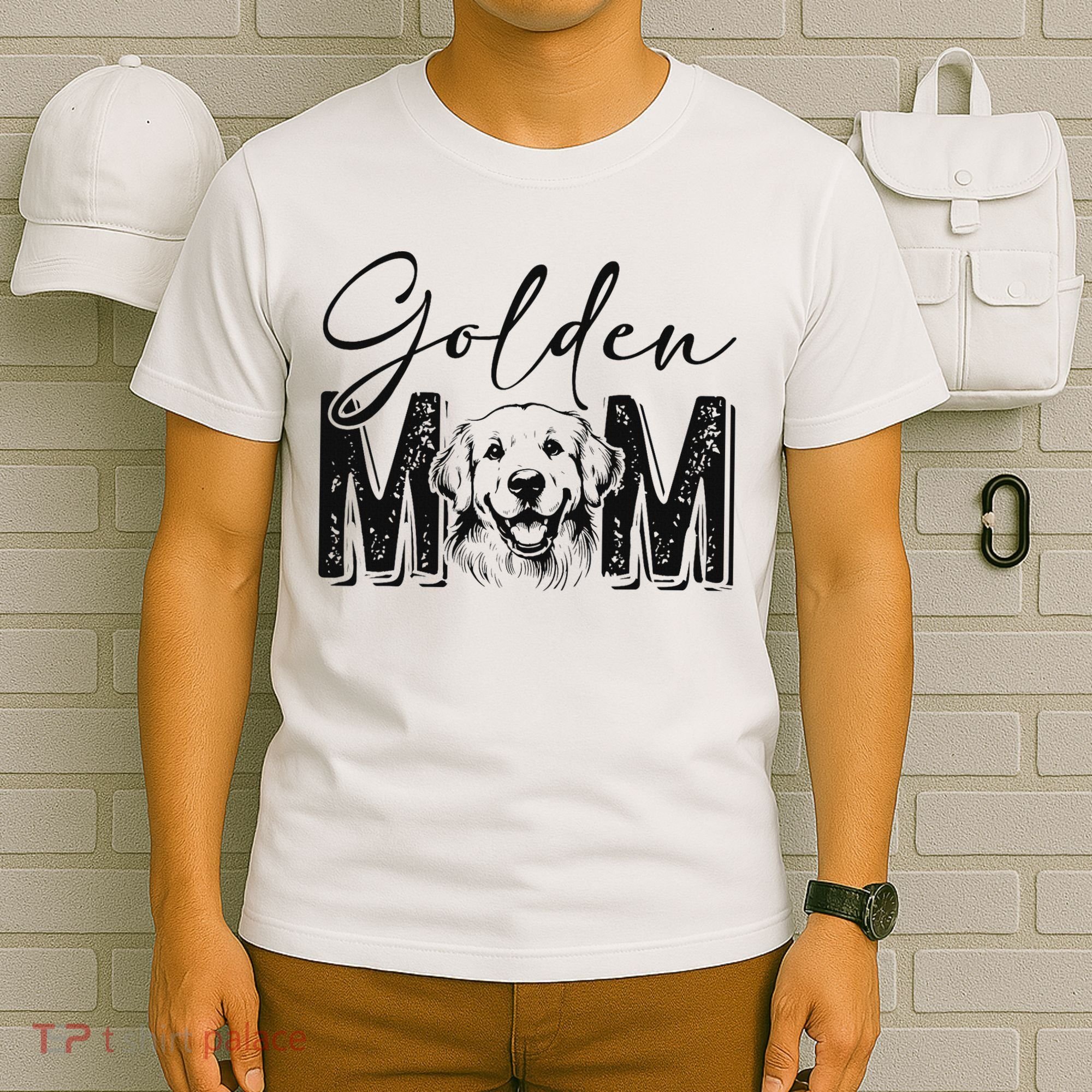 Golden Mom Golden Retriever Lover Dog Mama Funny Retro T-Shirt