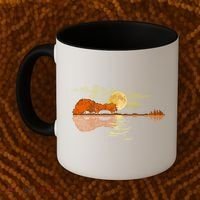Guitar Meaningful Gift Nature Guitar Lake Shadow Love Coffee Mug thumb 2