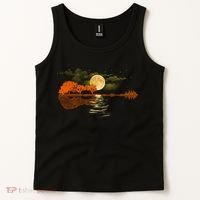 Guitar Meaningful Gift Nature Guitar Lake Shadow Love Tank Top thumb 2