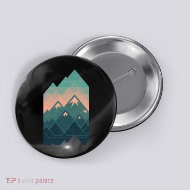 Geometric Mountains Button