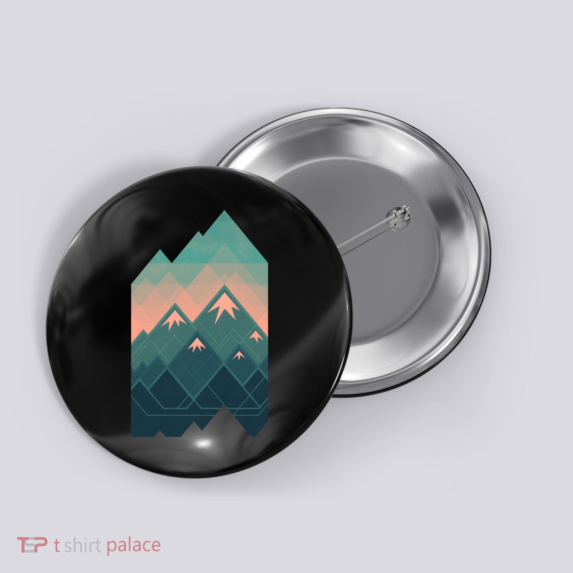 Geometric Mountains Button