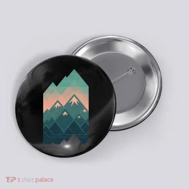 Geometric Mountains Button