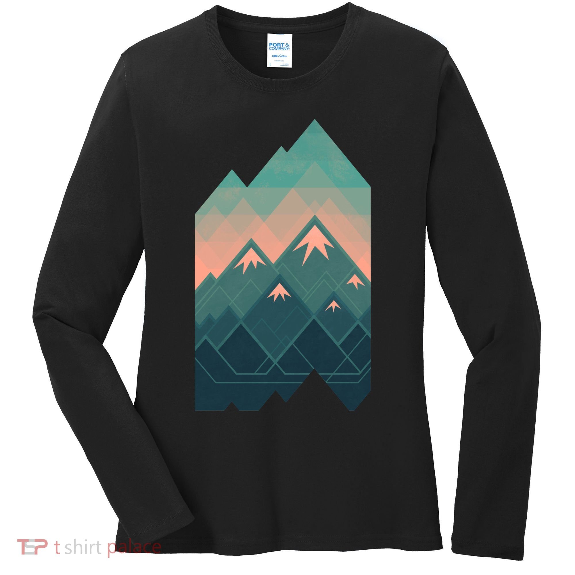 Geometric Mountains Women's Long Sleeve Shirt
