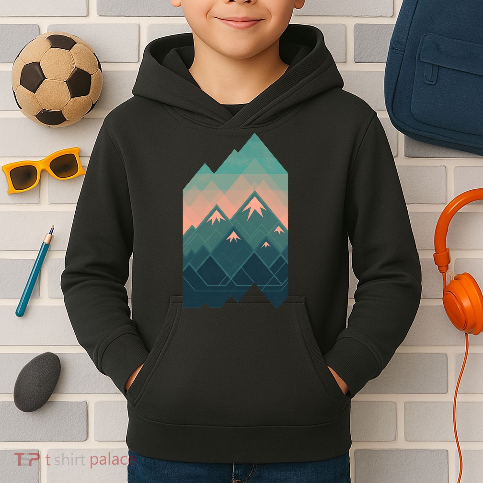 Geometric Mountains Kids Hoodie