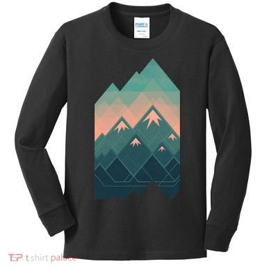 Geometric Mountains Kids Long Sleeve Shirt