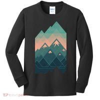 Geometric Mountains Kids Long Sleeve Shirt thumb 0