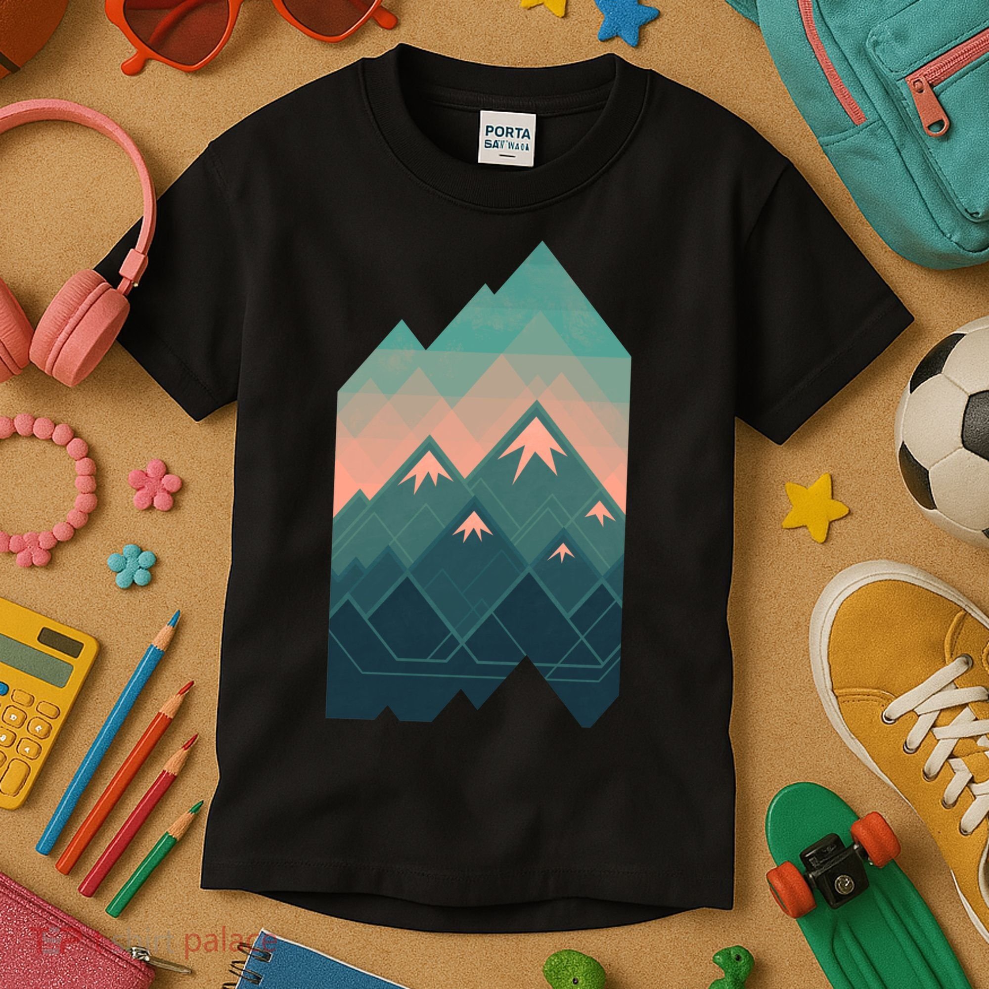 Geometric Mountains Kids T-Shirt