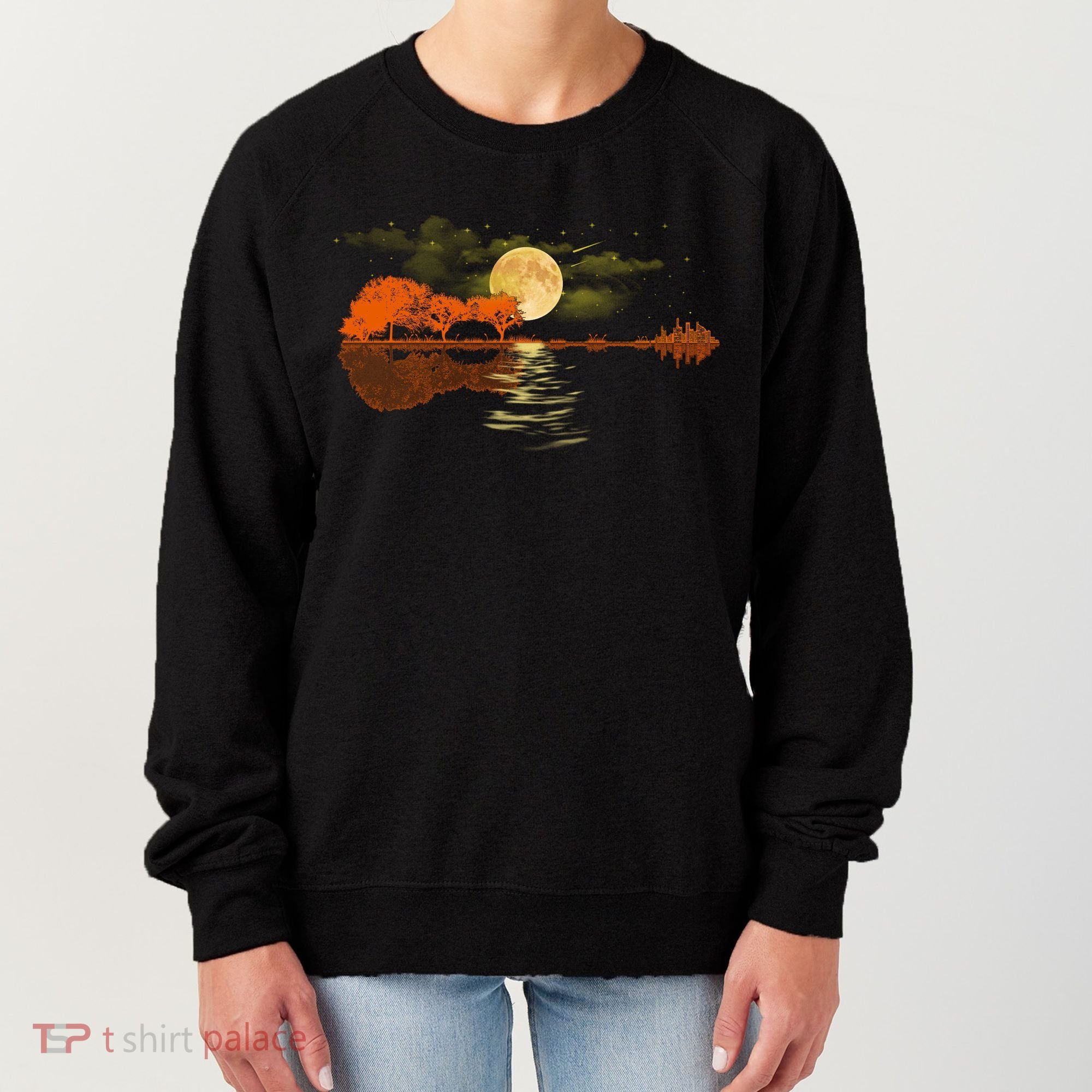 Guitar Meaningful Gift Nature Guitar Lake Shadow Love Women's Sweatshirt