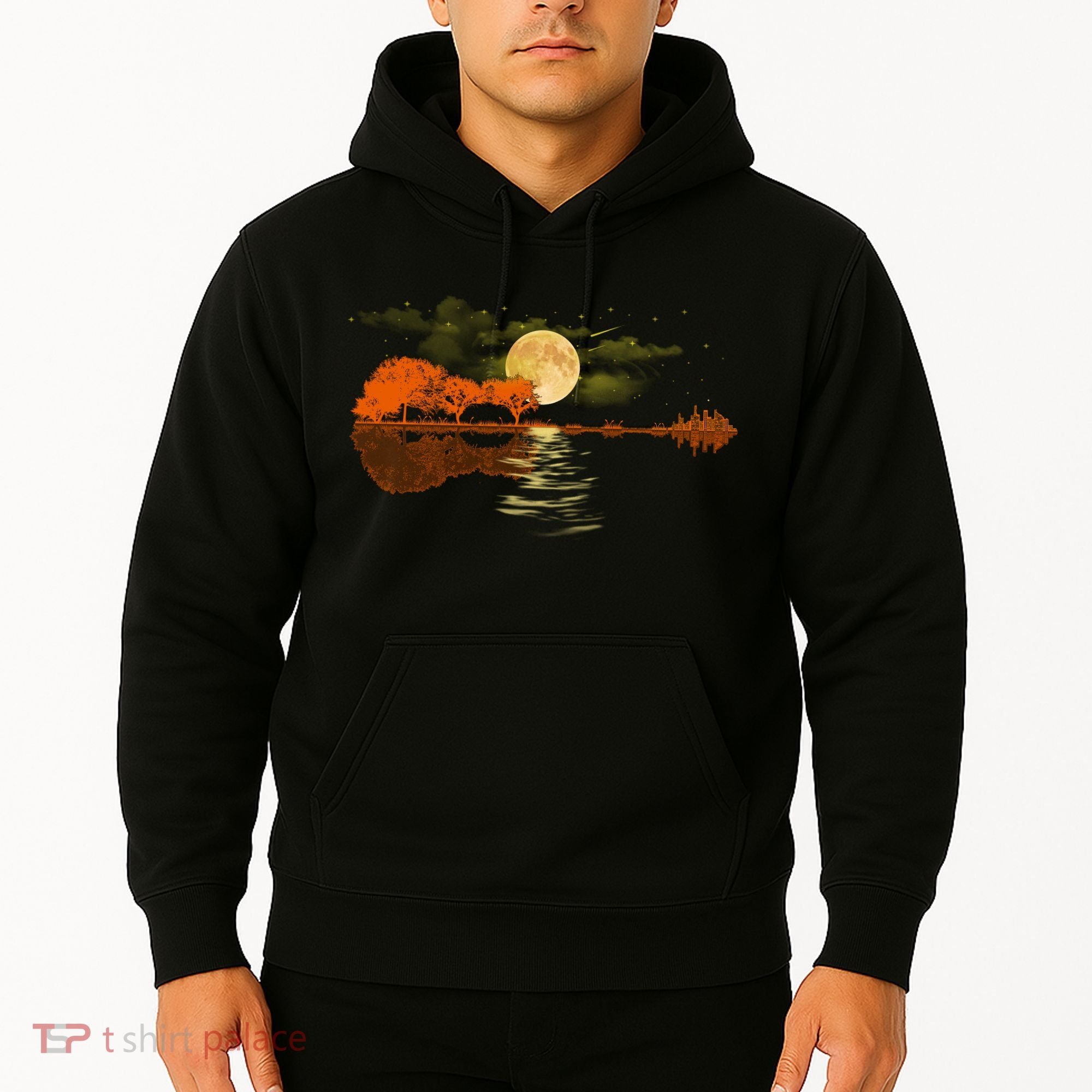 Guitar Meaningful Gift Nature Guitar Lake Shadow Love Hoodie