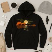 Guitar Meaningful Gift Nature Guitar Lake Shadow Love Hoodie thumb 3
