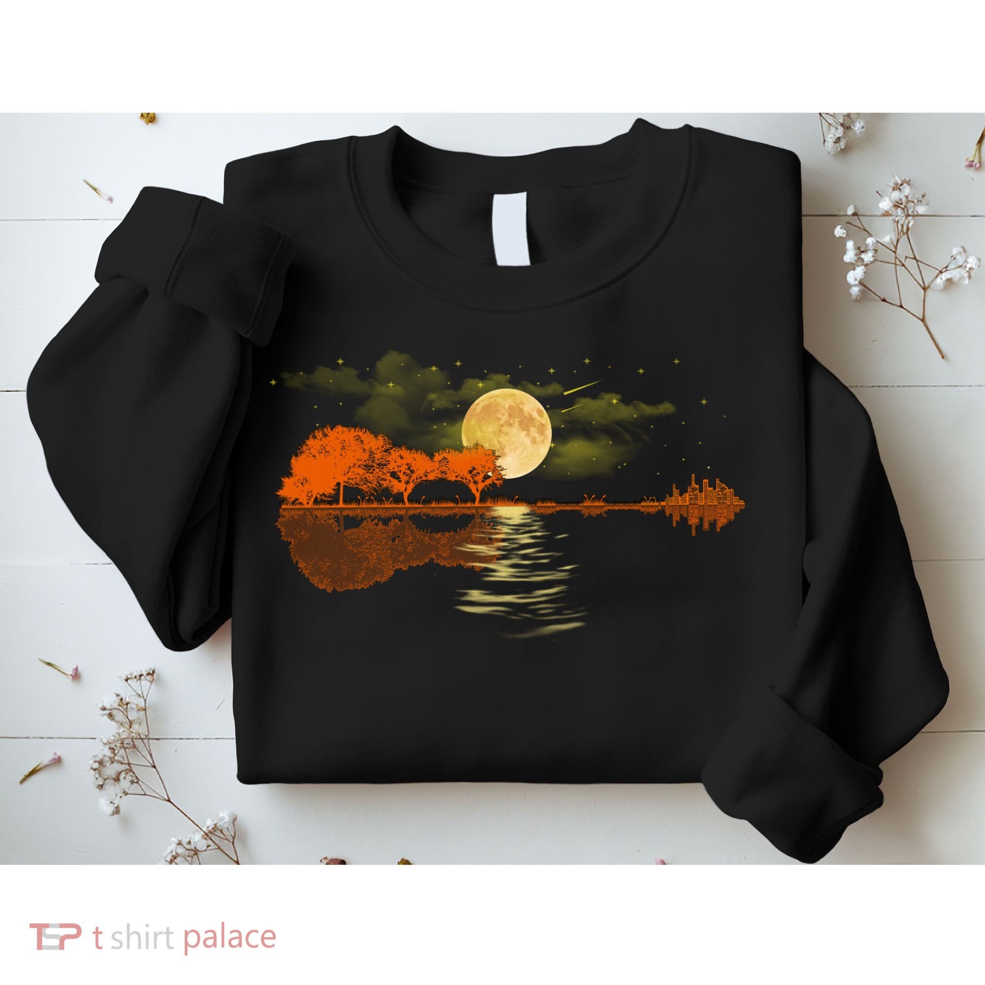 Guitar Meaningful Gift Nature Guitar Lake Shadow Love Sweatshirt