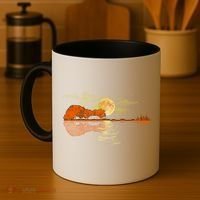 Guitar Meaningful Gift Nature Guitar Lake Shadow Love Coffee Mug thumb 4