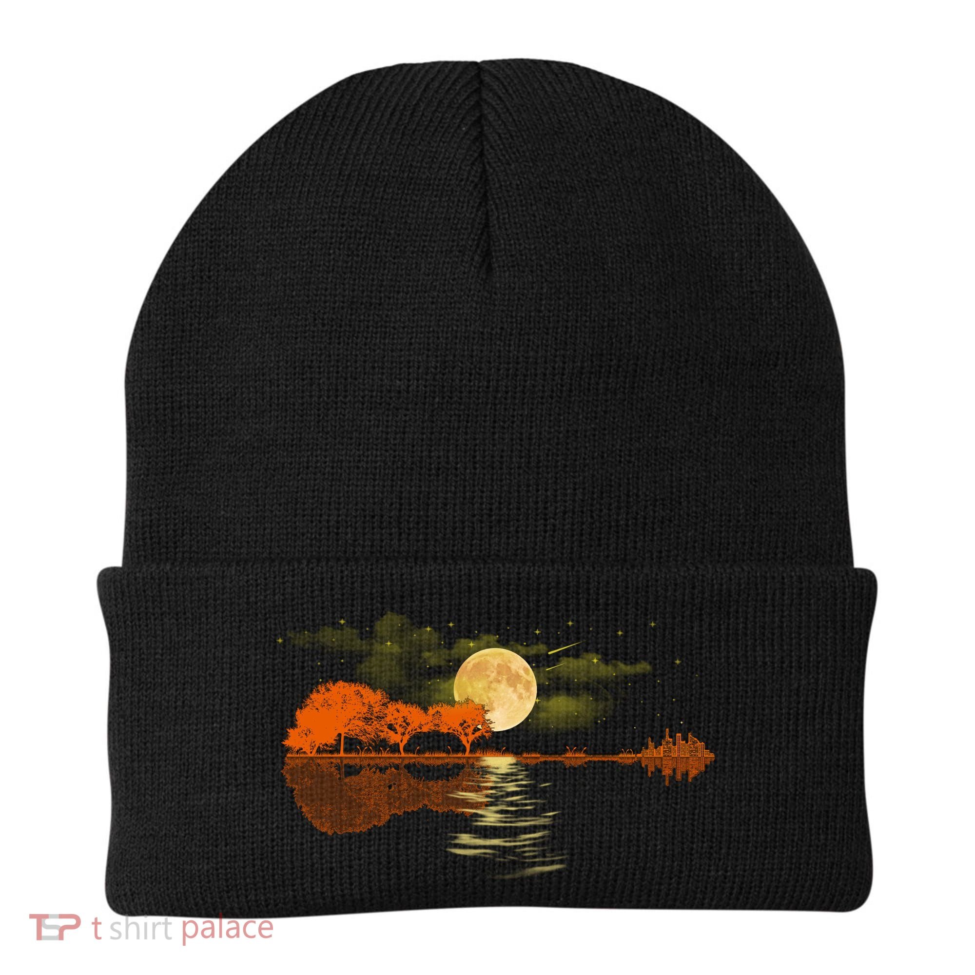 Guitar Meaningful Gift Nature Guitar Lake Shadow Love Beanie