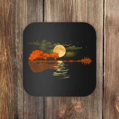 Guitar Meaningful Gift Nature Guitar Lake Shadow Love Coaster