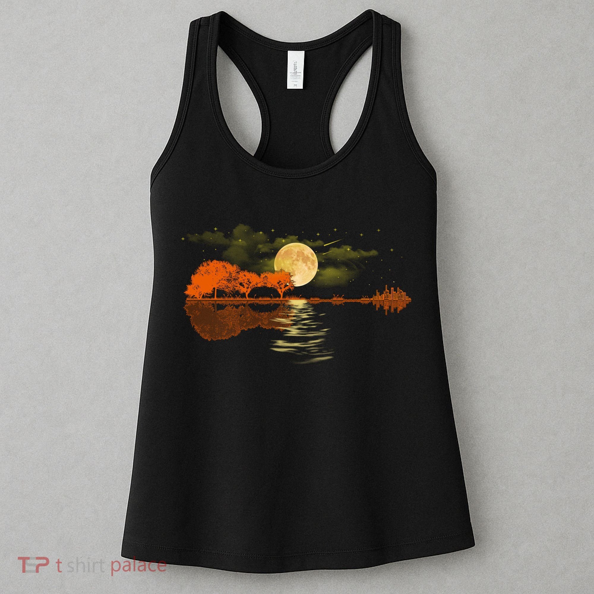 Guitar Meaningful Gift Nature Guitar Lake Shadow Love Women's Tank Top