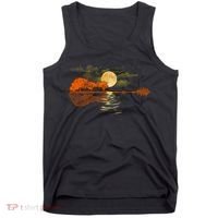 Guitar Meaningful Gift Nature Guitar Lake Shadow Love Tank Top thumb 0