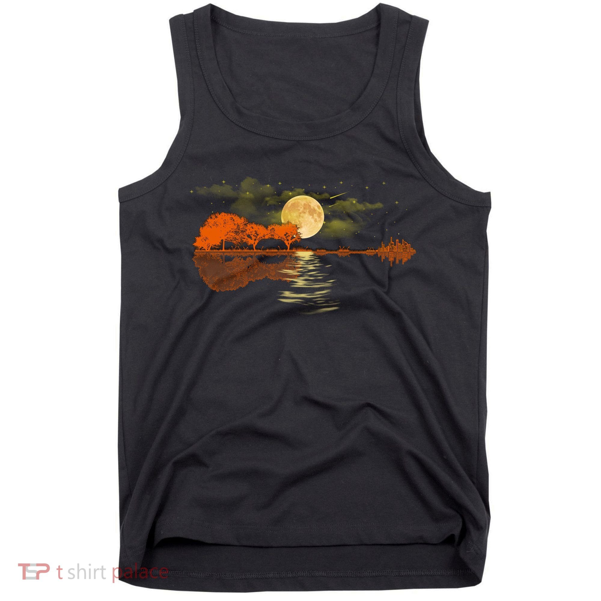 Guitar Meaningful Gift Nature Guitar Lake Shadow Love Tank Top