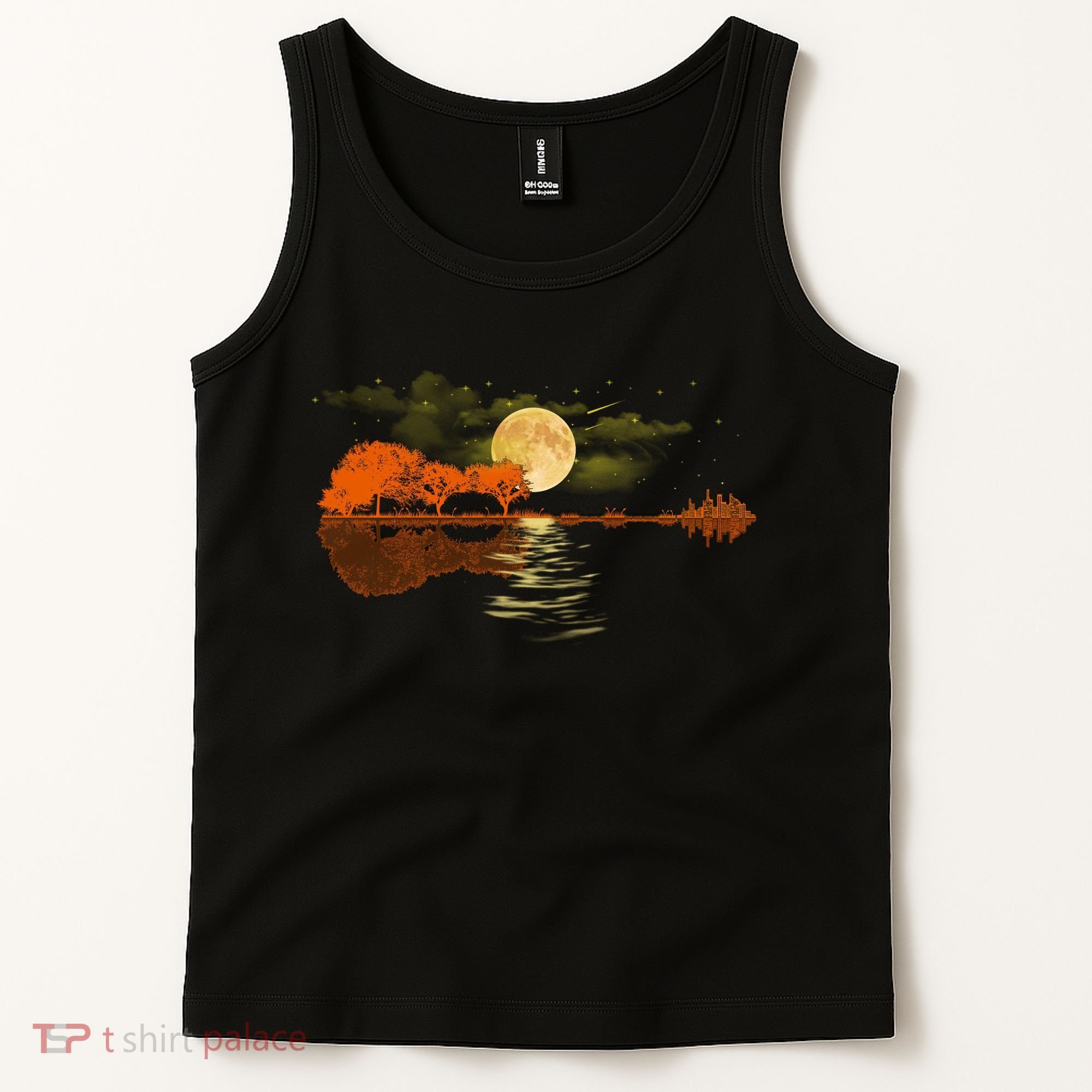 Guitar Meaningful Gift Nature Guitar Lake Shadow Love Tank Top