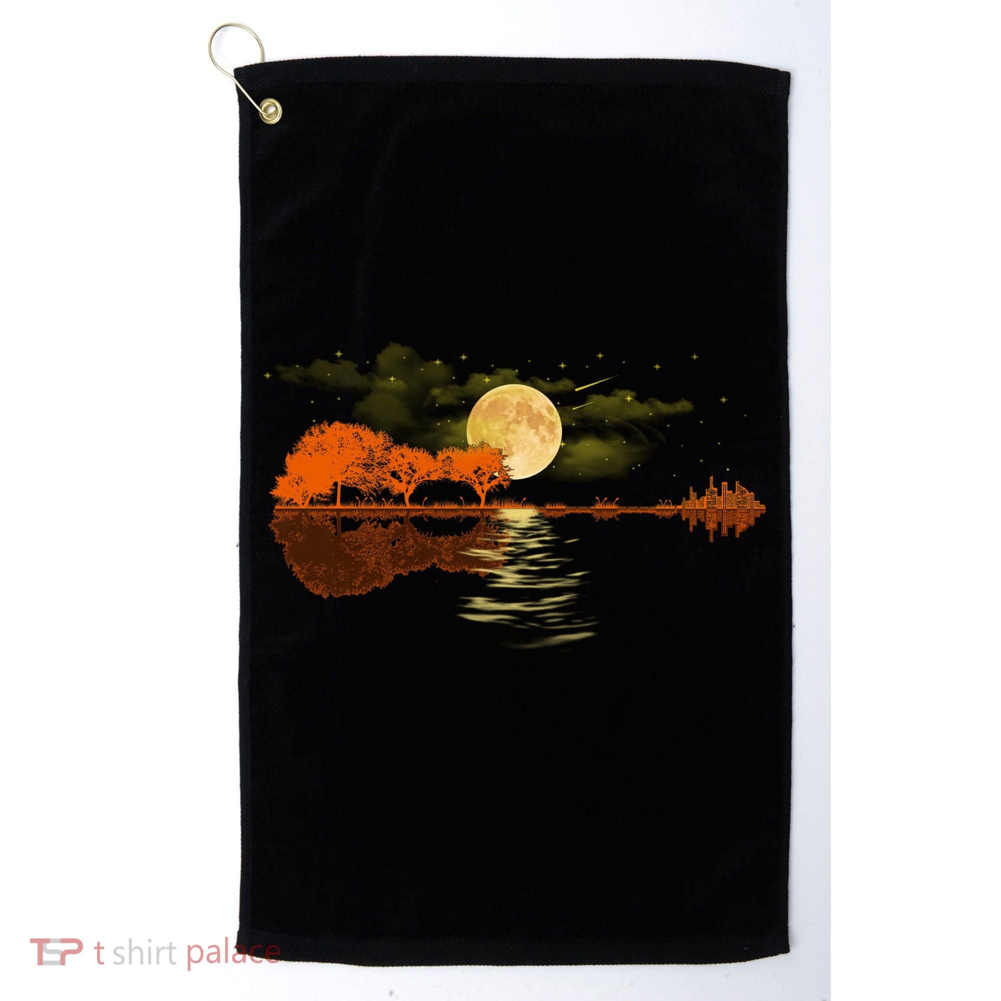 Guitar Meaningful Gift Nature Guitar Lake Shadow Love Golf Towel