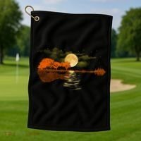 Guitar Meaningful Gift Nature Guitar Lake Shadow Love Golf Towel thumb 1