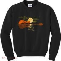 Guitar Meaningful Gift Nature Guitar Lake Shadow Love Kids Sweatshirt thumb 0