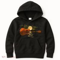 Guitar Meaningful Gift Nature Guitar Lake Shadow Love Kids Hoodie thumb 0