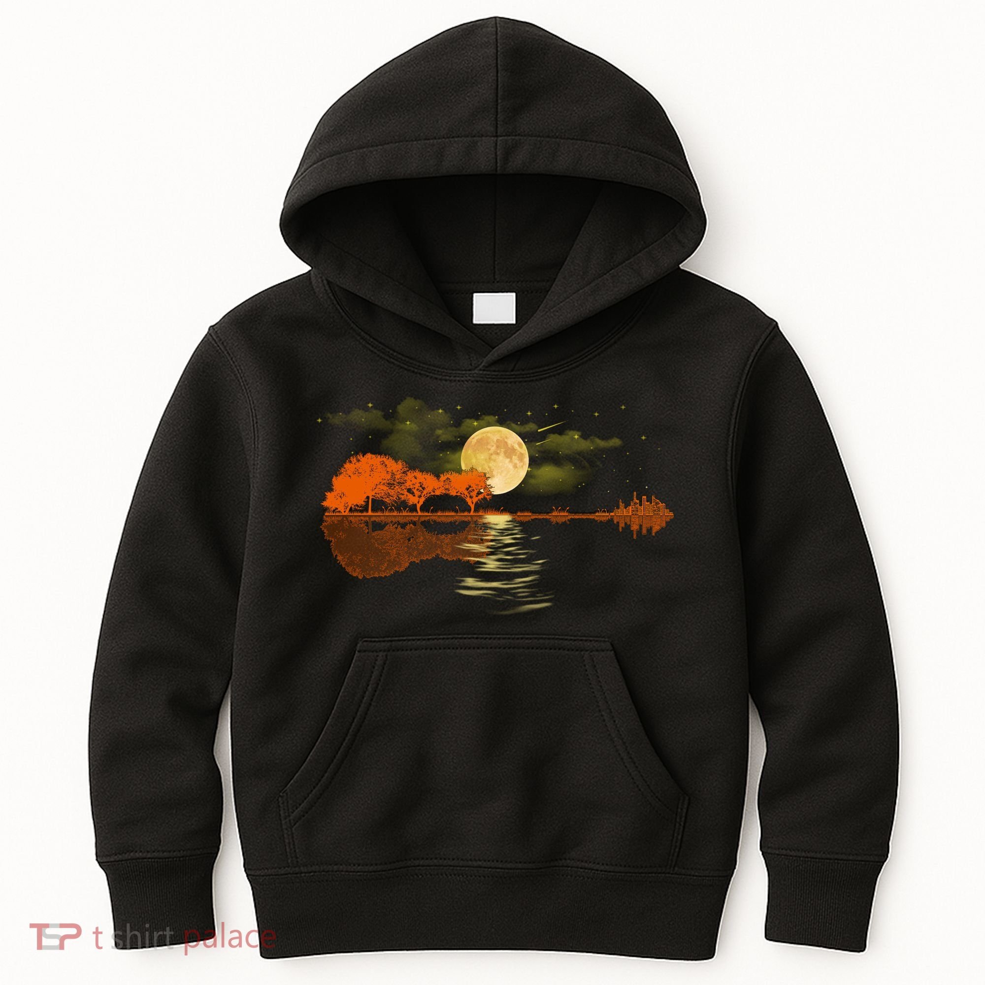 Guitar Meaningful Gift Nature Guitar Lake Shadow Love Kids Hoodie