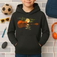 Guitar Meaningful Gift Nature Guitar Lake Shadow Love Kids Hoodie thumb 2