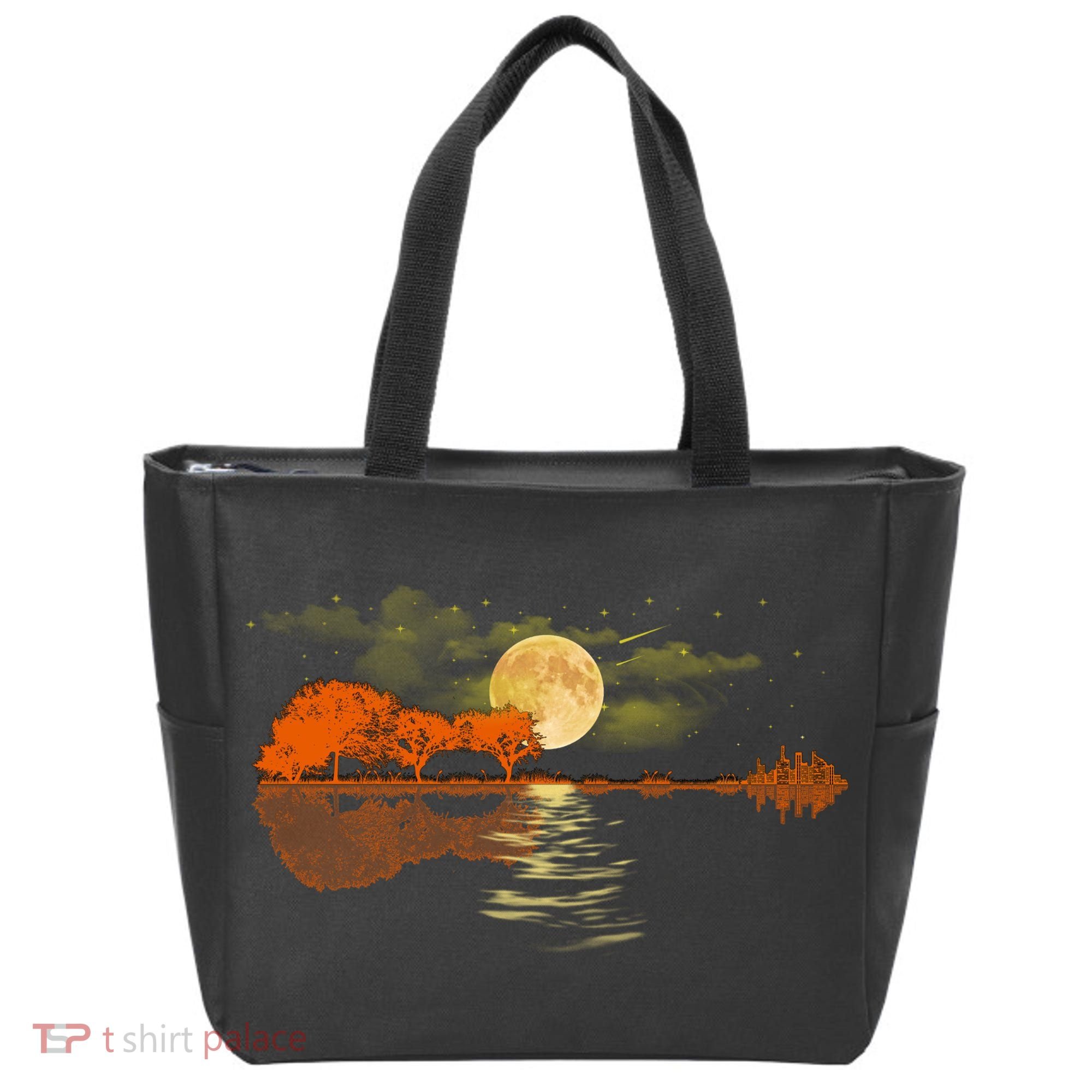 Guitar Meaningful Gift Nature Guitar Lake Shadow Love Tote Bag