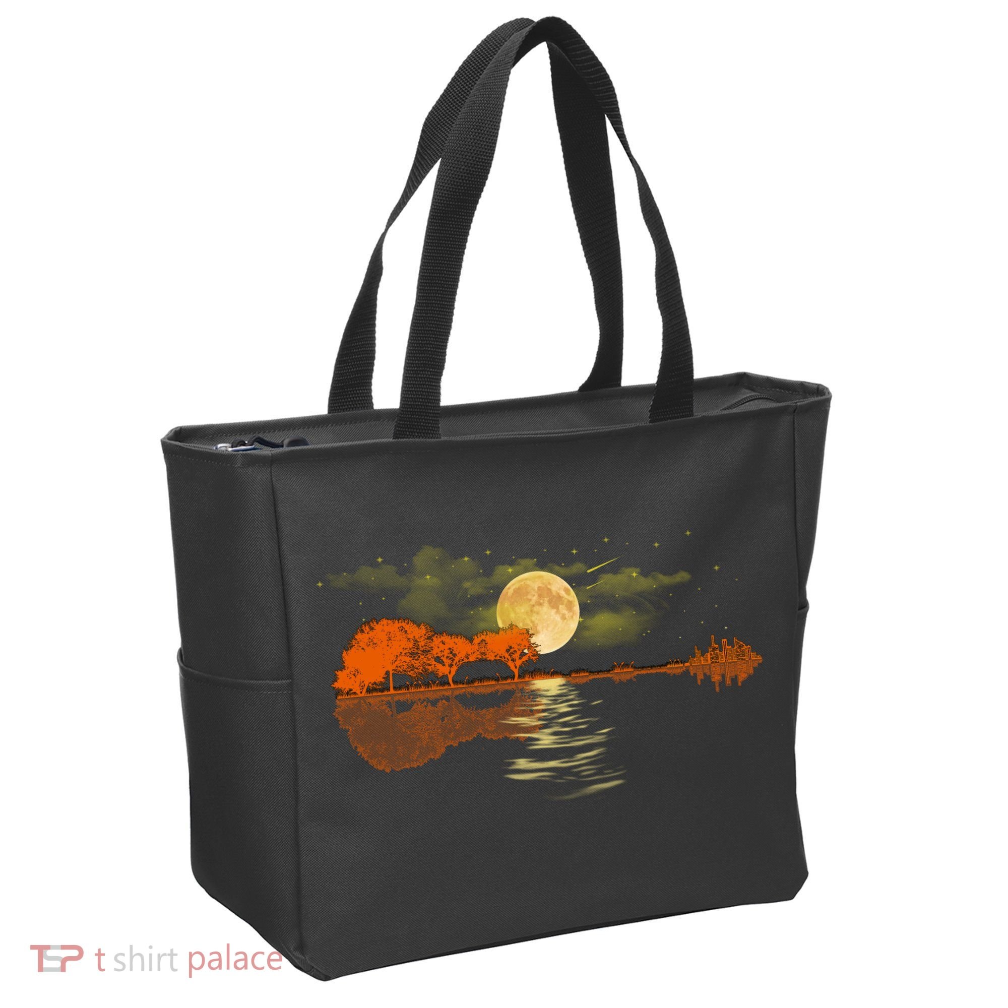 Guitar Meaningful Gift Nature Guitar Lake Shadow Love Tote Bag