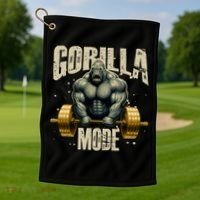 Gorilla Mode Gym Workout Beast Weightlifting Bodybuilding Gift Golf Towel thumb 1