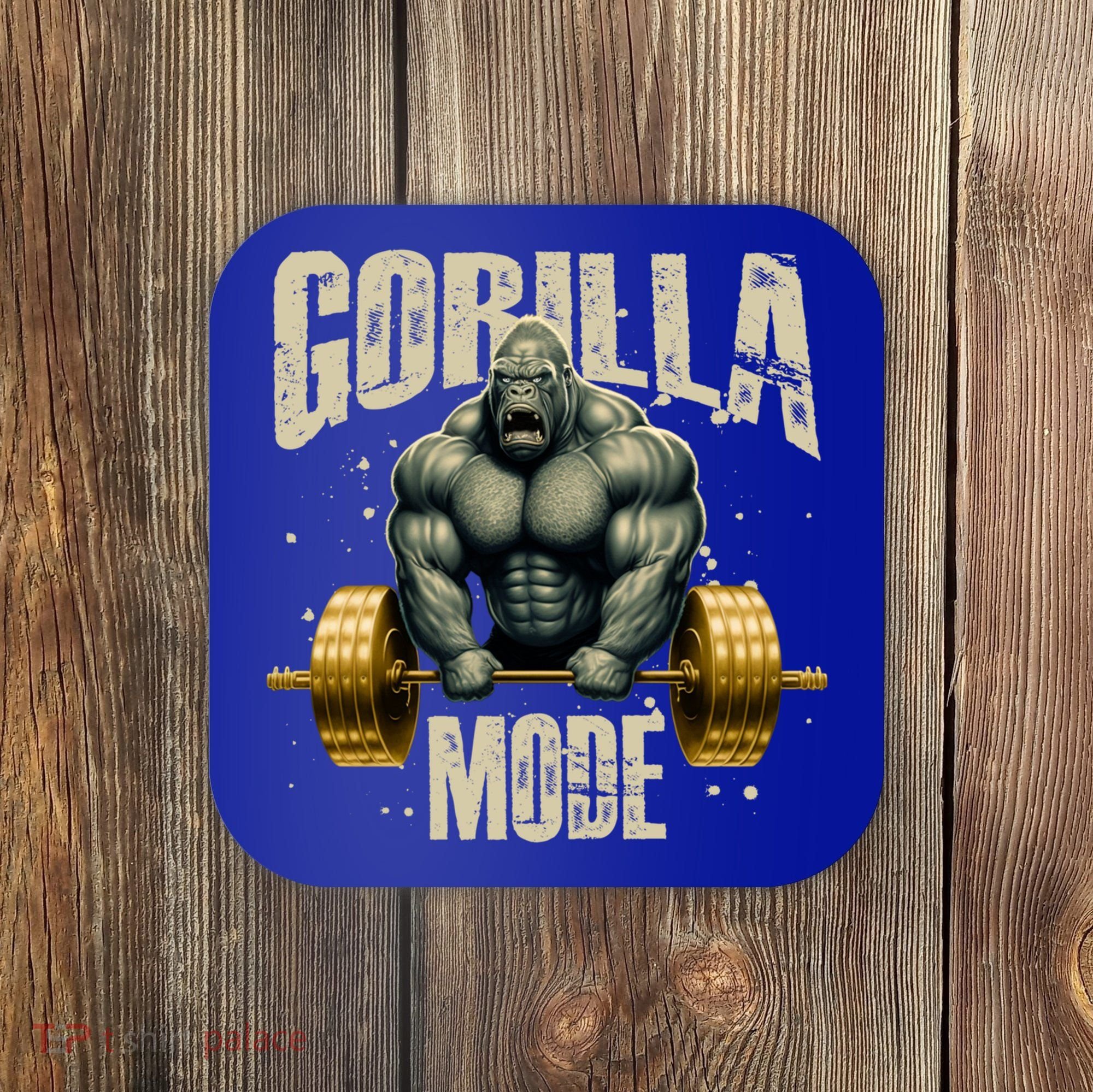 Gorilla Mode Gym Workout Beast Weightlifting Bodybuilding Gift Coaster