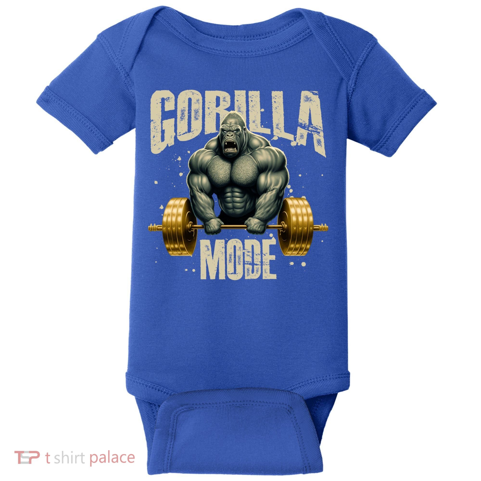 Gorilla Mode Gym Workout Beast Weightlifting Bodybuilding Gift Baby Bodysuit