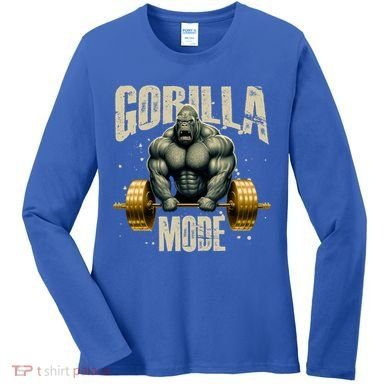 Gorilla Mode Gym Workout Beast Weightlifting Bodybuilding Gift Women's Long Sleeve Shirt
