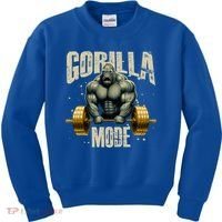 Gorilla Mode Gym Workout Beast Weightlifting Bodybuilding Gift Kids Sweatshirt thumb 0