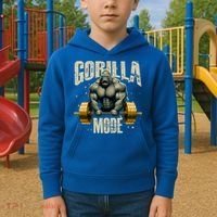 Gorilla Mode Gym Workout Beast Weightlifting Bodybuilding Gift Kids Hoodie thumb 2