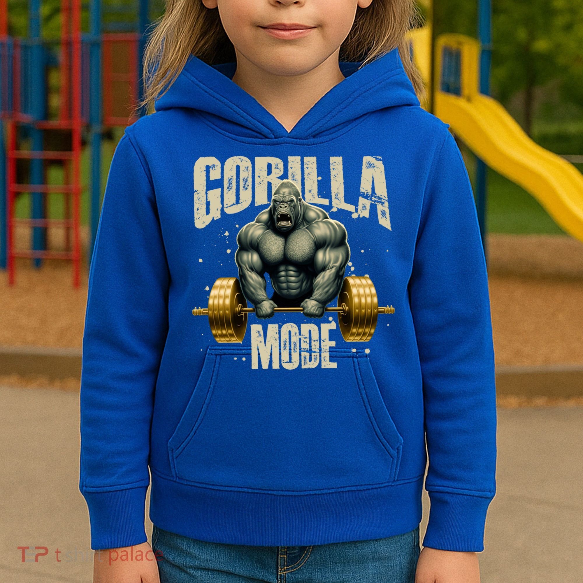 Gorilla Mode Gym Workout Beast Weightlifting Bodybuilding Gift Kids Hoodie