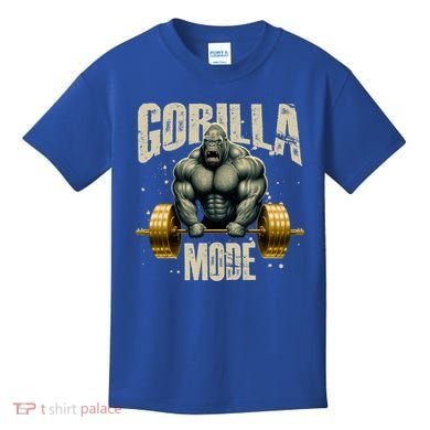 Gorilla Mode Gym Workout Beast Weightlifting Bodybuilding Gift Kids T-Shirt