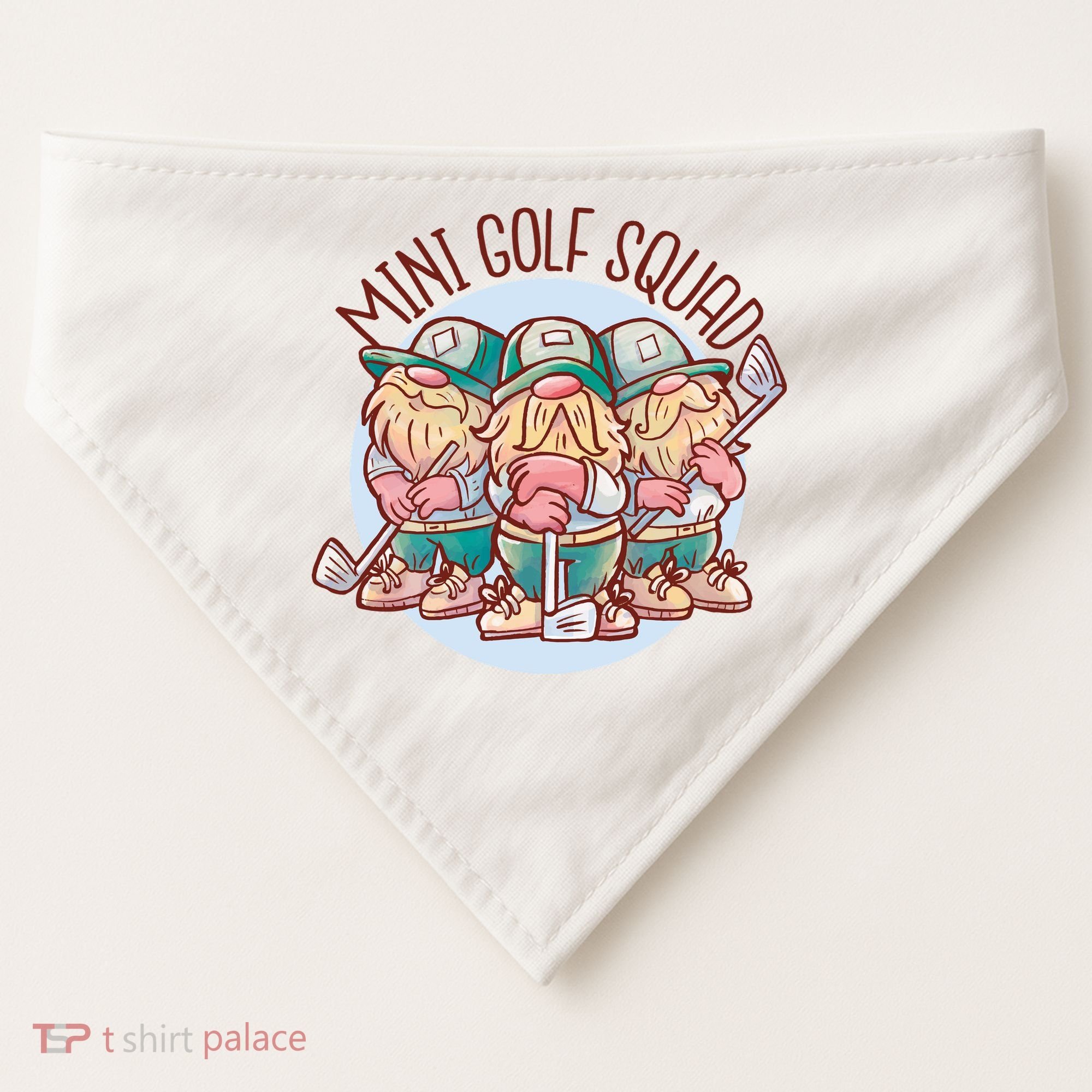 Gnomes Mini Golf Squad USA-Made Doggie Bandana