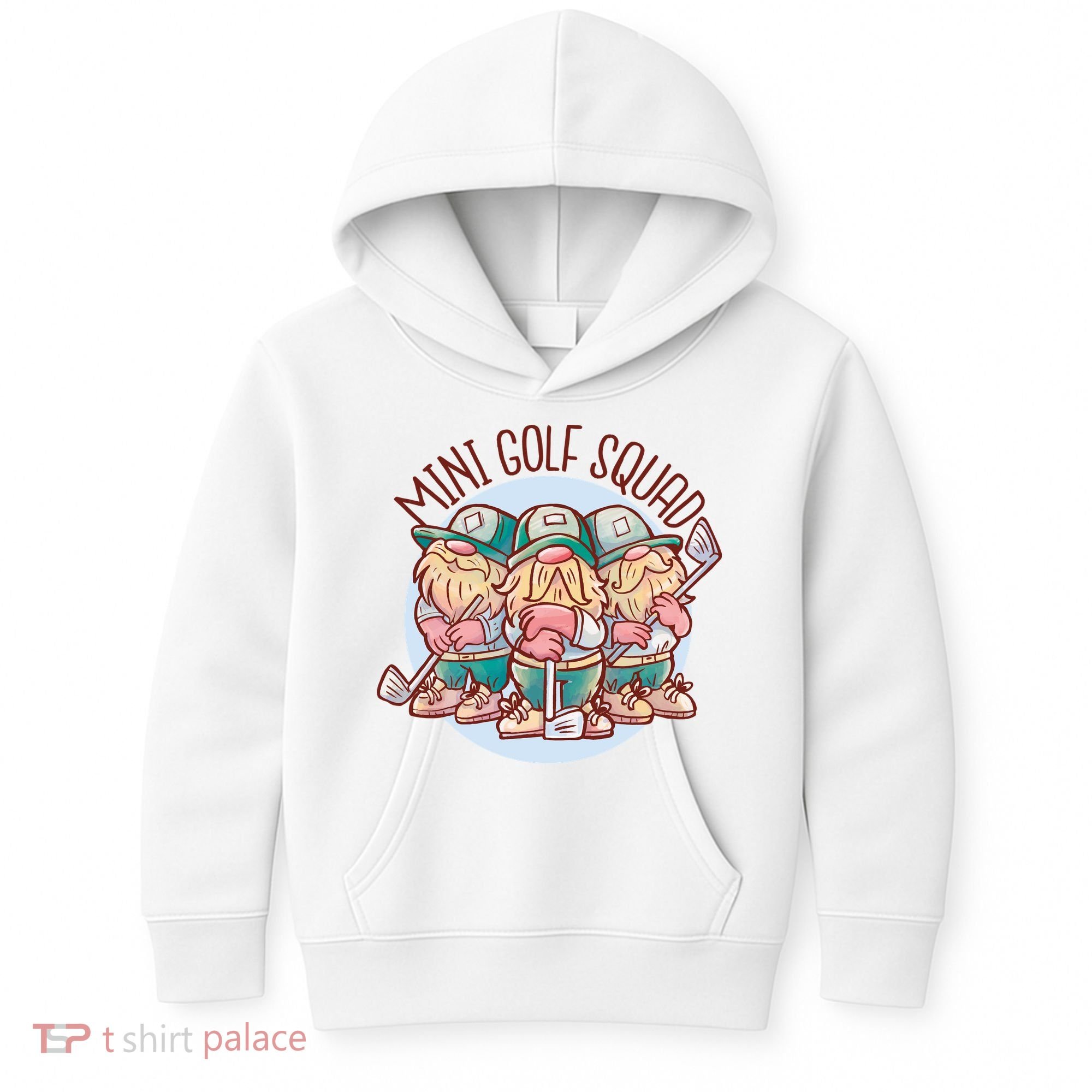 Gnomes Mini Golf Squad Kids Hoodie
