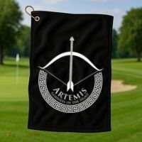 Greek Mythology Gift Ancient Greece Lovers Of Artemis Golf Towel thumb 1