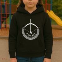 Greek Mythology Gift Ancient Greece Lovers Of Artemis Kids Hoodie thumb 3